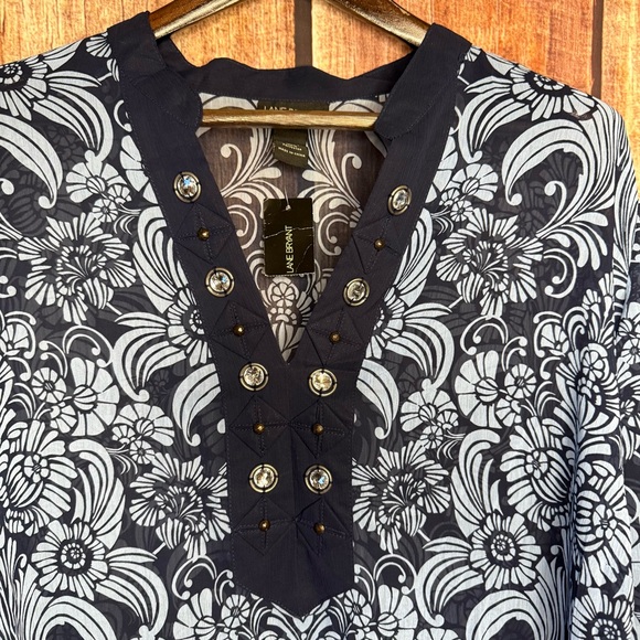 Lane Bryant blue Floral Tunic - Picture 2 of 6